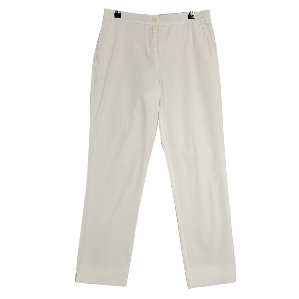 ETRO White Mid Rise Cropped Stretch Cotton Chino Pants Italy IT SIZE 40 US 4